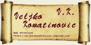 Veljko Komatinović vizit kartica
